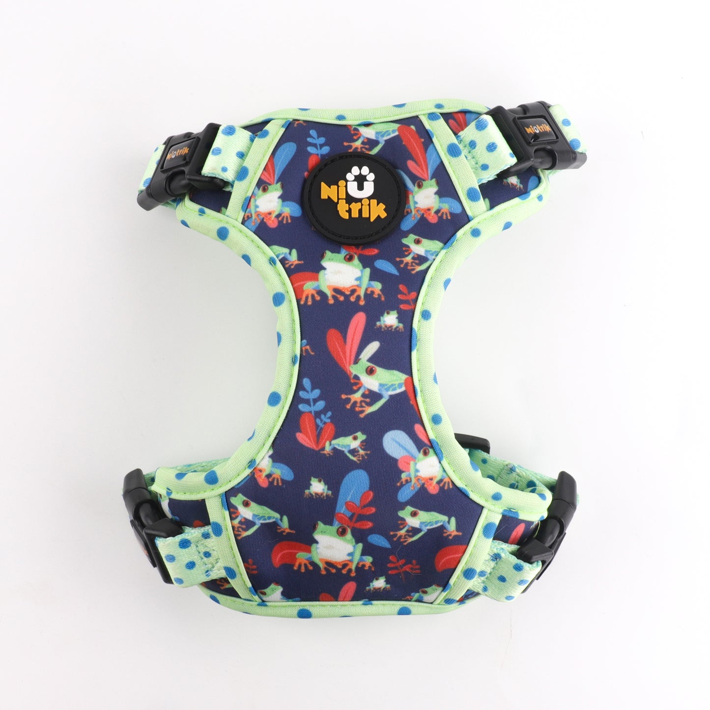 Reversible Dog Harness – Leap Into Style (Frogs)