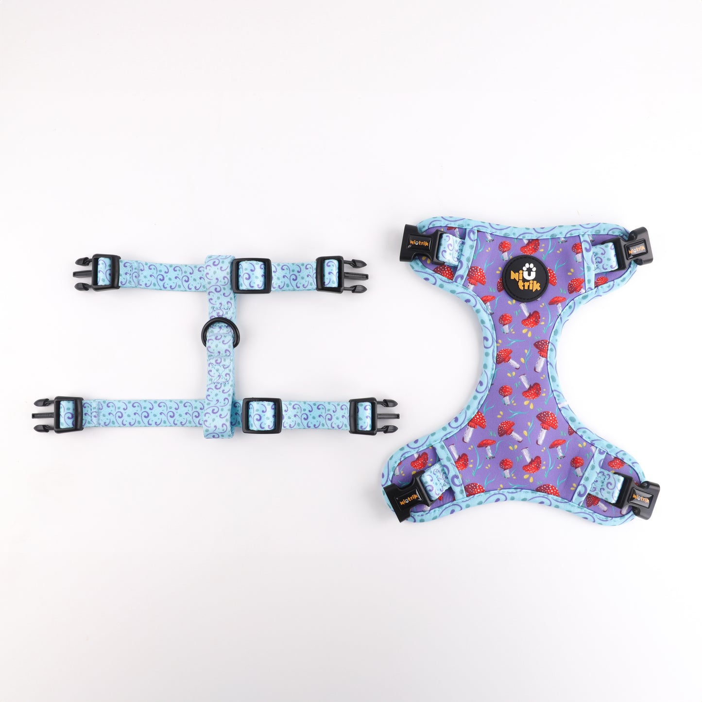 Reversible Dog Harness – Mushroom Magic